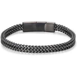 Bracelets for Men-Stainless Steel Magnetic Clasp Franco Chain Mens Bracelet